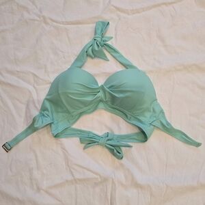 Aqua Halter Bikini Top